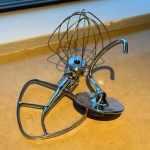 Kitchen aid Stainless Steel Mixer Attachments Set of 3 - paddle, whisk, dough